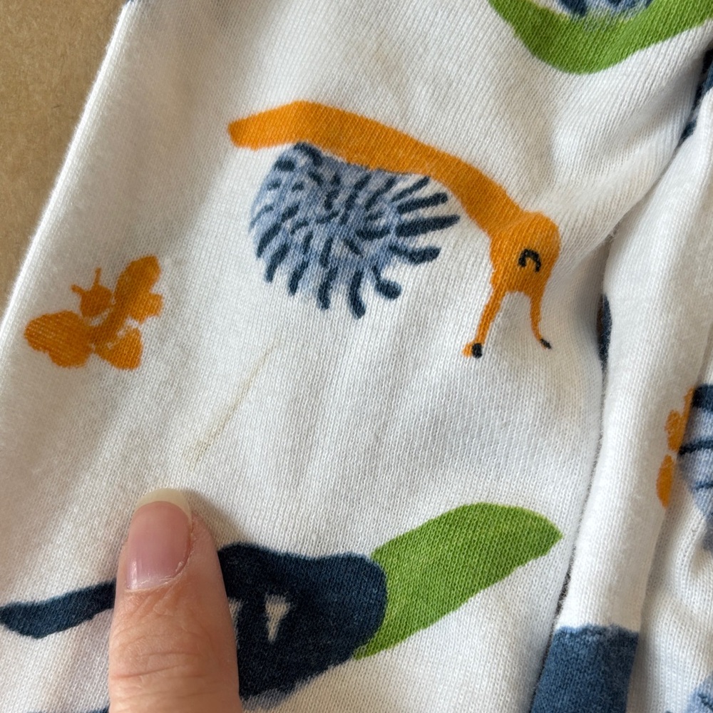 Burt's Bees Kids Snug Fit Gardening Theme Pajama Set, Blue and Orange, size 10 - Picture 3 of 6